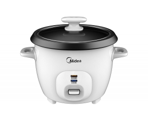 Midea 3-Cup Rice Cooker with Steamer - Small Rice Cooker